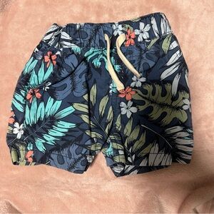 The Children's Place Floral Print Shorts Blue and Green 12-18 months